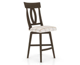 Canadel Swivel Counter Stool 7100 in OZ Fabric and 29 Hazelnut Washed, three-quarter view