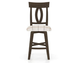 Canadel Swivel Counter Stool 7100 in OZ Fabric and 29 Hazelnut Washed, front view