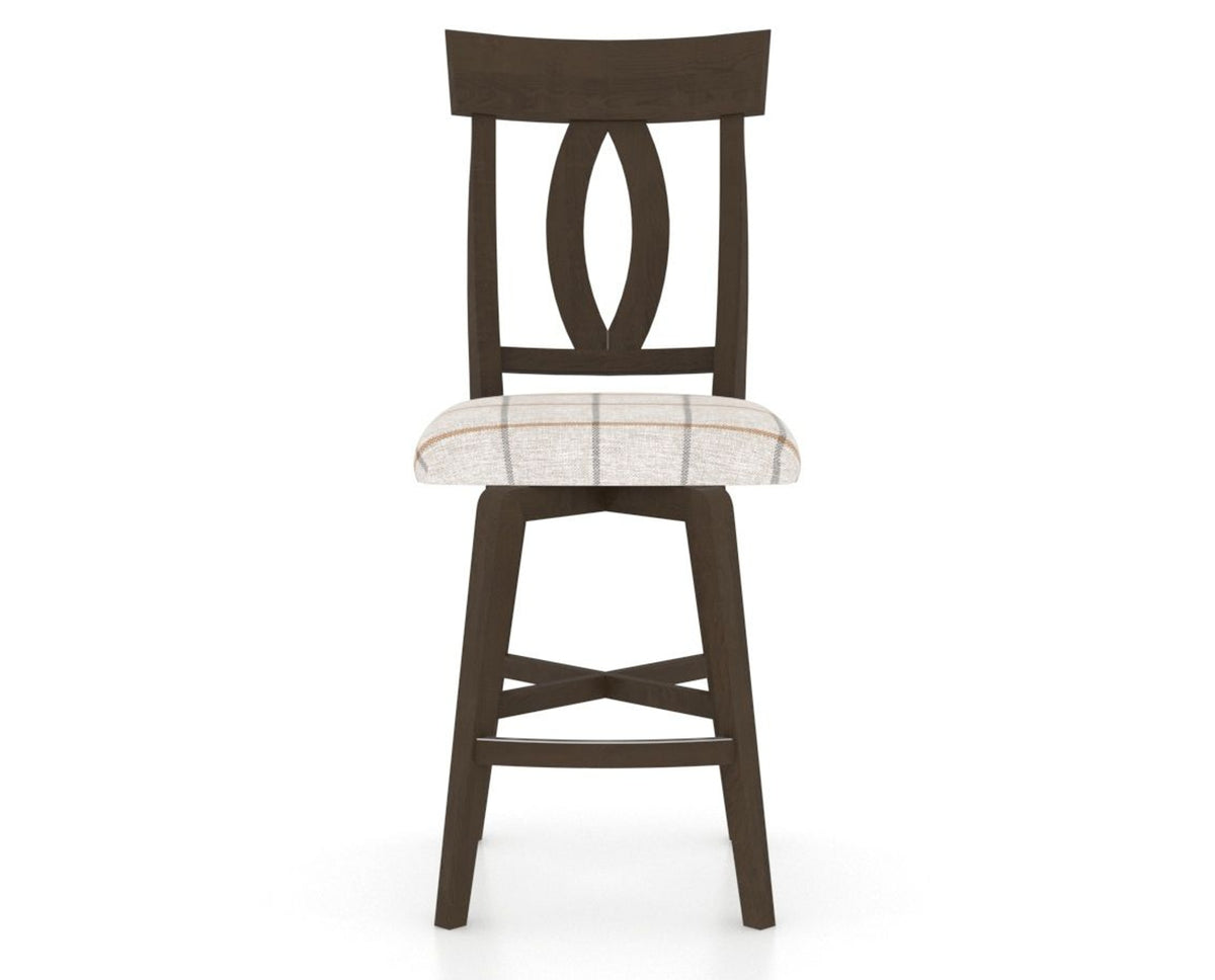 Canadel Swivel Counter Stool 7100 in OZ Fabric and 29 Hazelnut Washed, front view