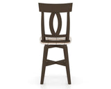 Canadel Swivel Counter Stool 7100 in OZ Fabric and 29 Hazelnut Washed, back view
