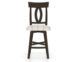 Canadel Swivel Counter Stool 7100 in OZ Fabric and 59 Davy's Grey, front view
