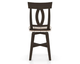 Canadel Swivel Counter Stool 7100 in OZ Fabric and 59 Davy's Grey, back view