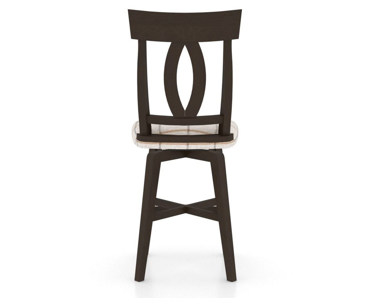 Canadel Swivel Counter Stool 7100 in OZ Fabric and 59 Davy's Grey, back view