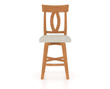 Canadel Swivel Counter Stool 7100 in Honey Washed and Fabric TB, front view