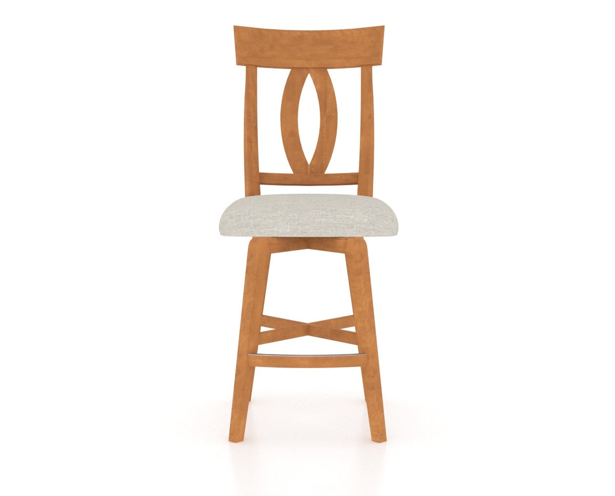 Canadel Swivel Counter Stool 7100 in Honey Washed and Fabric TB, front view