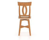 Canadel Swivel Counter Stool 7100 in Honey Washed and Fabric TB, back view