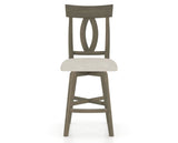 Canadel Swivel Counter Stool 7100 in TB Fabric and 08 Shadow, front view