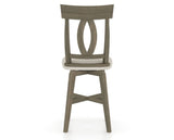 Canadel Swivel Counter Stool 7100 in TB Fabric and 08 Shadow, back view