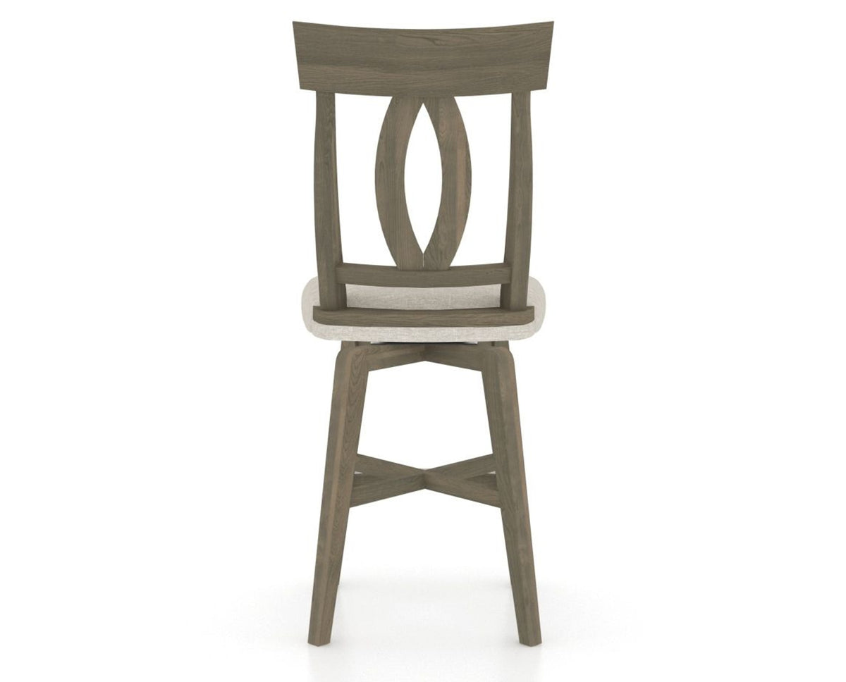 Canadel Swivel Counter Stool 7100 in TB Fabric and 08 Shadow, back view