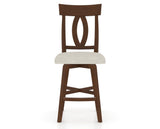 Canadel Swivel Counter Stool 7100 in TB Fabric and 19 Cognac Washed, front view