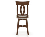 Canadel Swivel Counter Stool 7100 in TB Fabric and 19 Cognac Washed, back view