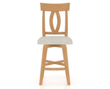 Canadel Swivel Counter Stool 7100 in TB Fabric and 20 Caramel Washed, front view