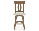 Canadel Swivel Counter Stool 7100 in TB Fabric and 25 Pecan Washed, front view