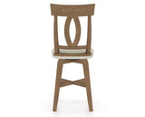 Canadel Swivel Counter Stool 7100 in TB Fabric and 25 Pecan Washed, back view