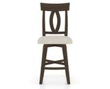 Canadel Swivel Counter Stool 7100 in TB Fabric and 29 Hazelnut Washed, front view