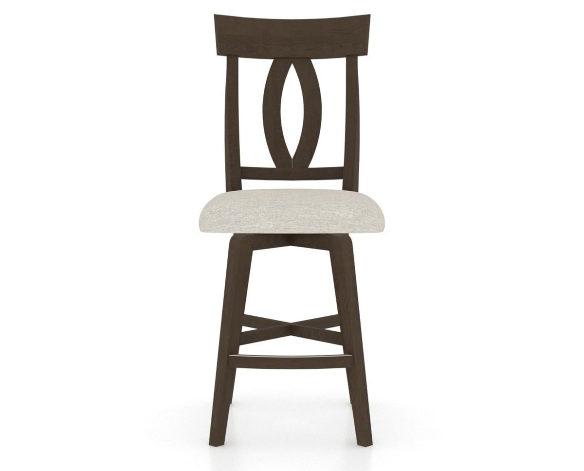 Canadel Swivel Counter Stool 7100 in TB Fabric and 29 Hazelnut Washed, front view