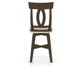 Canadel Swivel Counter Stool 7100 in TB Fabric and 29 Hazelnut Washed, back view