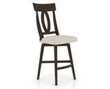 Canadel Swivel Counter Stool 7100 in TB Fabric and 59 Davy's Grey, three-quarter view