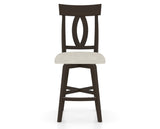 Canadel Swivel Counter Stool 7100 in TB Fabric and 59 Davy's Grey, front view