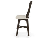 Canadel Swivel Counter Stool 7100 in TB Fabric and 59 Davy's Grey, side view