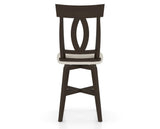 Canadel Swivel Counter Stool 7100 in TB Fabric and 59 Davy's Grey, back view