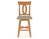 Canadel Swivel Counter Stool 7100 in XY Faux Leather and 01 Honey Washed, front view