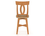 Canadel Swivel Counter Stool 7100 in XY Faux Leather and 01 Honey Washed, back view