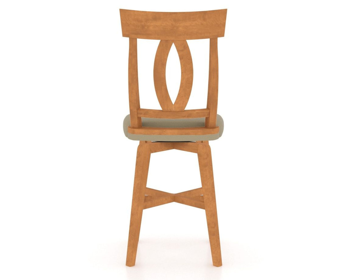 Canadel Swivel Counter Stool 7100 in XY Faux Leather and 01 Honey Washed, back view