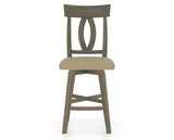 Canadel Swivel Counter Stool 7100 in XY Faux Leather and 08 Shadow, front view