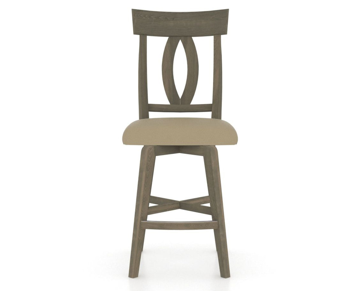 Canadel Swivel Counter Stool 7100 in XY Faux Leather and 08 Shadow, front view