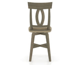 Canadel Swivel Counter Stool 7100 in XY Faux Leather and 08 Shadow, back view
