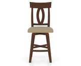 Canadel Swivel Counter Stool 7100 in XY Faux Leather and 19 Cognac Washed, front view
