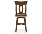 Canadel Swivel Counter Stool 7100 in XY Faux Leather and 19 Cognac Washed, back view