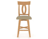 Canadel Swivel Counter Stool 7100 in XY Faux Leather and 20 Caramel Washed, front view