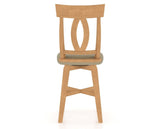 Canadel Swivel Counter Stool 7100 in XY Faux Leather and 20 Caramel Washed, back view
