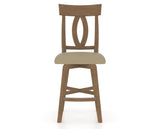 Canadel Swivel Counter Stool 7100 in XY Faux Leather and 25 Pecan Washed, front view