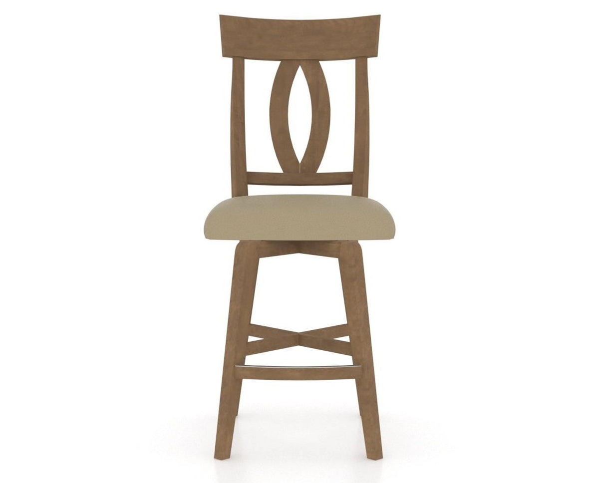 Canadel Swivel Counter Stool 7100 in XY Faux Leather and 25 Pecan Washed, front view