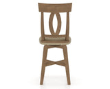 Canadel Swivel Counter Stool 7100 in XY Faux Leather and 25 Pecan Washed, back view