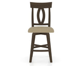 Canadel Swivel Counter Stool 7100 in XY Faux Leather and 29 Hazelnut Washed, front view