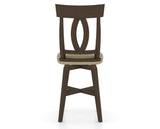 Canadel Swivel Counter Stool 7100 in XY Faux Leather and 29 Hazelnut Washed, back view