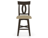 Canadel Swivel Counter Stool 7100 in XY Faux Leather and 59 Davy's Grey, front view