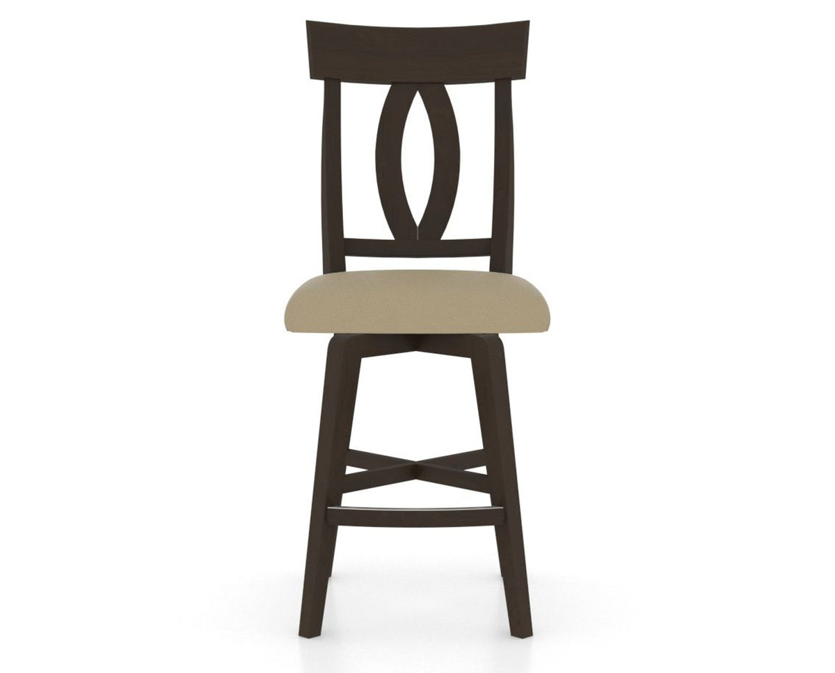 Canadel Swivel Counter Stool 7100 in XY Faux Leather and 59 Davy's Grey, front view