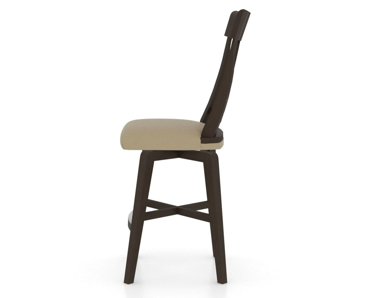 Canadel Swivel Counter Stool 7100 in XY Faux Leather and 59 Davy's Grey, side view
