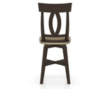Canadel Swivel Counter Stool 7100 in XY Faux Leather and 59 Davy's Grey, back view