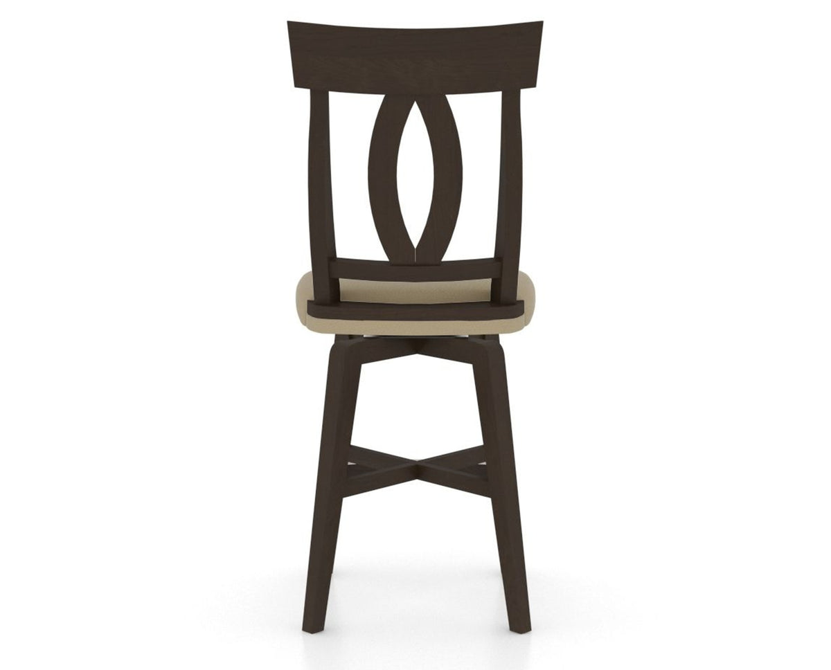Canadel Swivel Counter Stool 7100 in XY Faux Leather and 59 Davy's Grey, back view