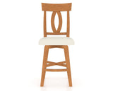 Canadel Swivel Counter Stool 7100 in YJ Faux Leather and 01 Honey Washed, front view