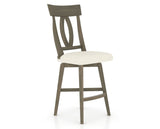 Canadel Swivel Counter Stool 7100 in YJ Faux Leather and 08 Shadow, three-quarter view
