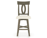 Canadel Swivel Counter Stool 7100 in YJ Faux Leather and 08 Shadow, front view