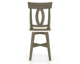 Canadel Swivel Counter Stool 7100 in YJ Faux Leather and 08 Shadow, back view