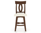 Canadel Swivel Counter Stool 7100 in YJ Faux Leather and 19 Cognac Washed, front view